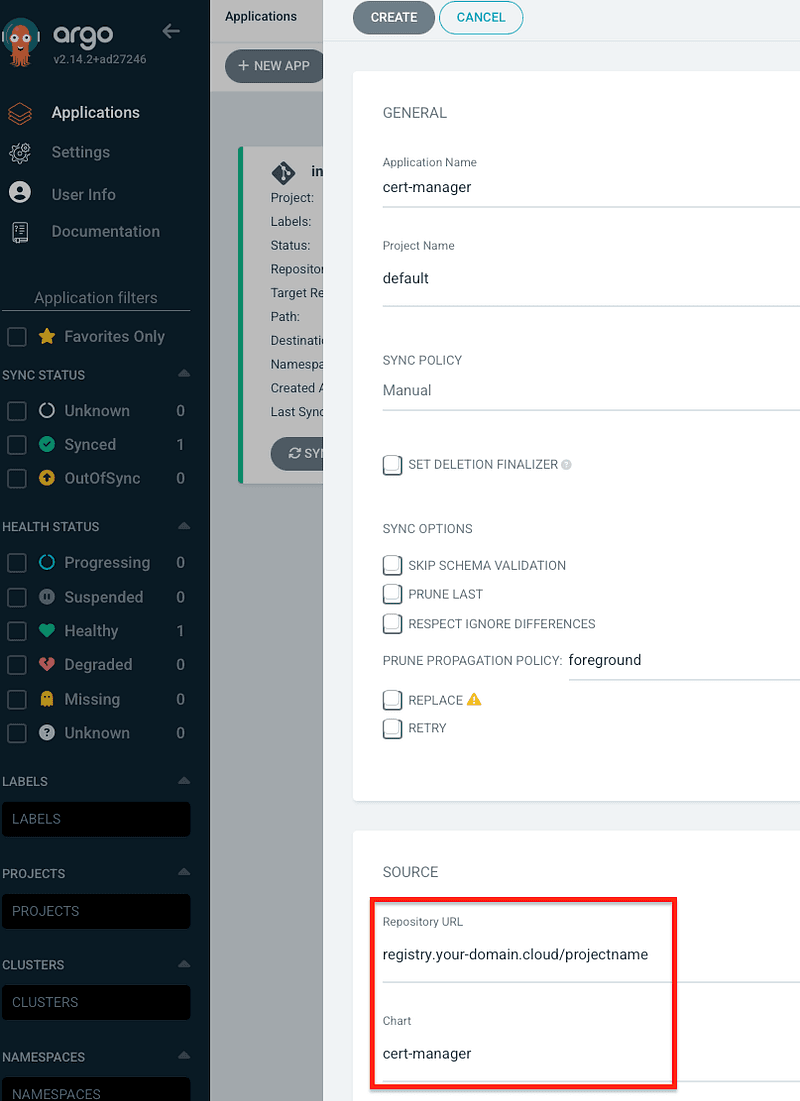 Fig. 20: Deploying an Application via Harbor Private OCI Helm Repository in Argo CD