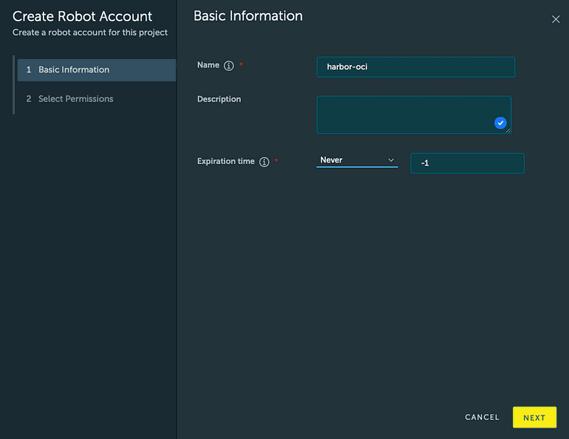Fig. 18: Create Robot Account (Part 2)