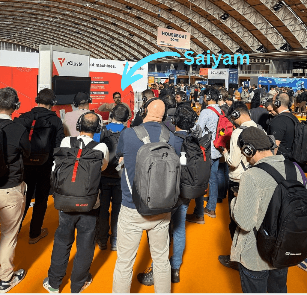 Fig. 1: Saiyam Pathak showing how to run cost effective AI with Ollama, GKE GPU sharing, and vCluster.