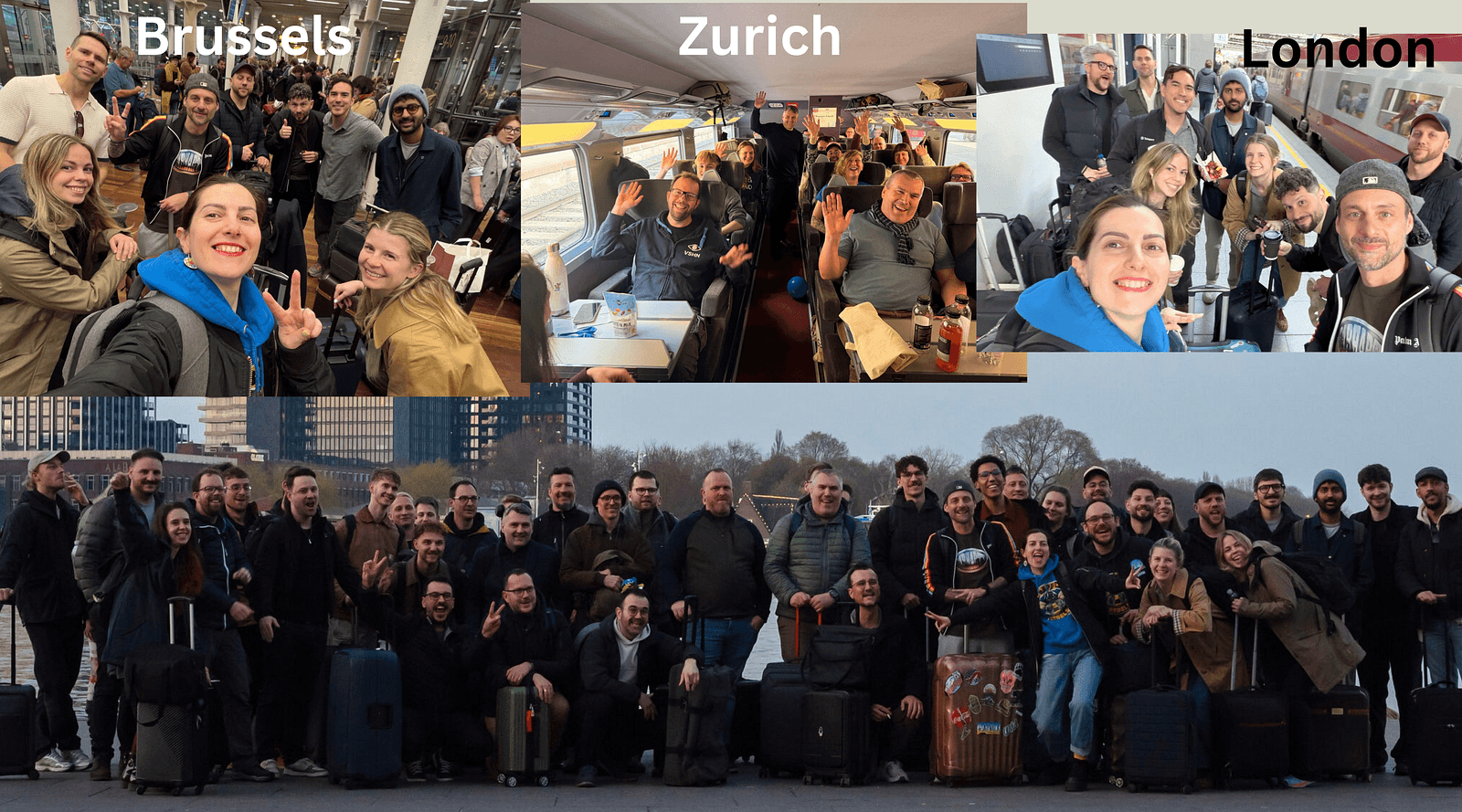Fig. 7: KubeTrain heading to KubeCon EU from multiple destinations.