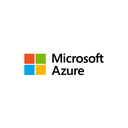 Microsoft Azure logo featuring the four-colour Microsoft symbol and the text "Microsoft Azure", on a white backround.